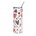 Stainless steel tumbler - Valentine's Day Wrap Hearts - Image 13