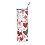 Stainless steel tumbler - Valentine's Day Wrap Hearts - Image 14