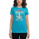 Women's short sleeve t-shirt - Boho Retro Hippie Mushrooms - Image 7