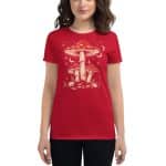 Women's short sleeve t-shirt - Boho Retro Hippie Mushrooms - Image 4
