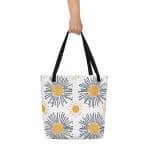 All-Over Print Large Tote Bag - Sunburst Rays Pattern - Image 2