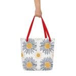 All-Over Print Large Tote Bag - Sunburst Rays Pattern - Image 4