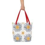 All-Over Print Large Tote Bag - Sunburst Rays Pattern - Image 3