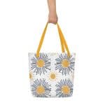 All-Over Print Large Tote Bag - Sunburst Rays Pattern - Image 6