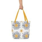 All-Over Print Large Tote Bag - Sunburst Rays Pattern - Image 5