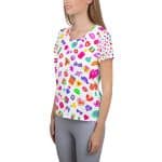 All-Over Print Women's Athletic T-shirt - Neon Love Seamless Pattern - Image 9