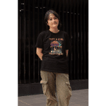 Unisex t-shirt with colorful mushroom graphic, lightweight cotton, soft fit, nature-inspired style.