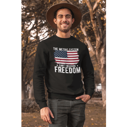 Unisex organic raglan sweatshirt - The Metric System Can't Measure Freedom