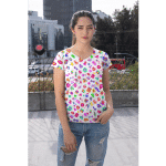 All-Over Print Women's Athletic T-shirt - Neon Love Seamless Pattern