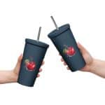 Insulated tumbler with a straw - Fresh Delicious Summer Fruit - Image 3