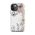 Tough Case for iPhone® - Boho Line Art Flowers - Image 3
