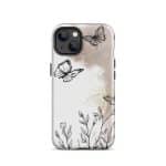 Tough Case for iPhone® - Boho Line Art Flowers - Image 17