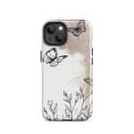 Tough Case for iPhone® - Boho Line Art Flowers - Image 23