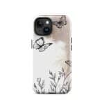 Tough Case for iPhone® - Boho Line Art Flowers - Image 31