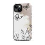 Tough Case for iPhone® - Boho Line Art Flowers - Image 33