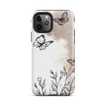 Tough Case for iPhone® - Boho Line Art Flowers - Image 4