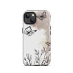 Tough Case for iPhone® - Boho Line Art Flowers - Image 18