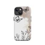 Tough Case for iPhone® - Boho Line Art Flowers - Image 24