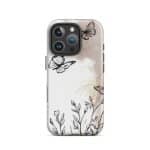 Tough Case for iPhone® - Boho Line Art Flowers - Image 44