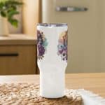 Travel mug with a handle - Floral Girl - Image 3