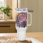 Travel mug with a handle - Floral Girl