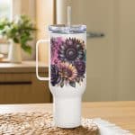 Travel mug with a handle - Floral Girl - Image 5