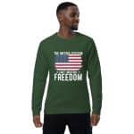 Unisex organic raglan sweatshirt - The Metric System Can't Measure Freedom - Image 6