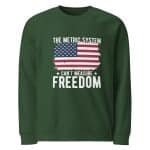 Unisex organic raglan sweatshirt - The Metric System Can't Measure Freedom - Image 11