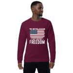 Unisex organic raglan sweatshirt - The Metric System Can't Measure Freedom - Image 3