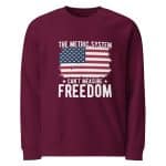 Unisex organic raglan sweatshirt - The Metric System Can't Measure Freedom - Image 9
