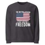 Unisex organic raglan sweatshirt - The Metric System Can't Measure Freedom - Image 10
