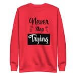 Unisex Premium Sweatshirt - Never Stop Trying - Image 21