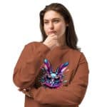 Premium heavyweight long sleeve shirt - Bunny with Glasses Leopard - Image 11