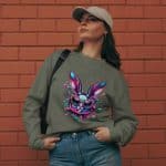 Premium heavyweight long sleeve shirt - Bunny with Glasses Leopard - Image 5
