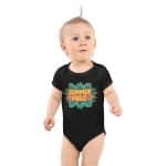 Super-soft cotton infant bodysuit in heather with lap shoulder and three-snap closure - perfect summer vibe for baby adventures