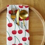 Cloth napkin set -  Cherry Pattern - Image 7