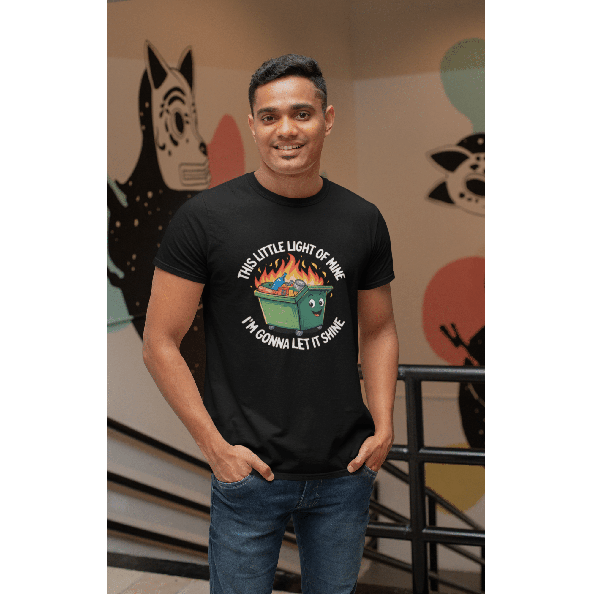 This Little Light Of Mine I'm Gonna Let It Shine Unisex premium t-shirt with "This Little Light Of Mine" graphic, 100% combed cotton, regular fit, crew neck in marles color.