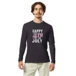 Long Sleeve Fitted Crew - Happy 4th Of July - Image 9