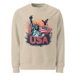 Unisex organic sweatshirt - USA 4th of July Firework Eagle - Image 9