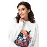 Unisex organic sweatshirt - USA 4th of July Firework Eagle - Image 8