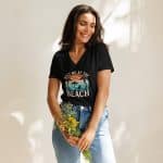 Women’s relaxed v-neck t-shirt - Meet Me At The Beach