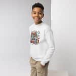 Youth crewneck sweatshirt - Stars Stripes Moon And Fireworks