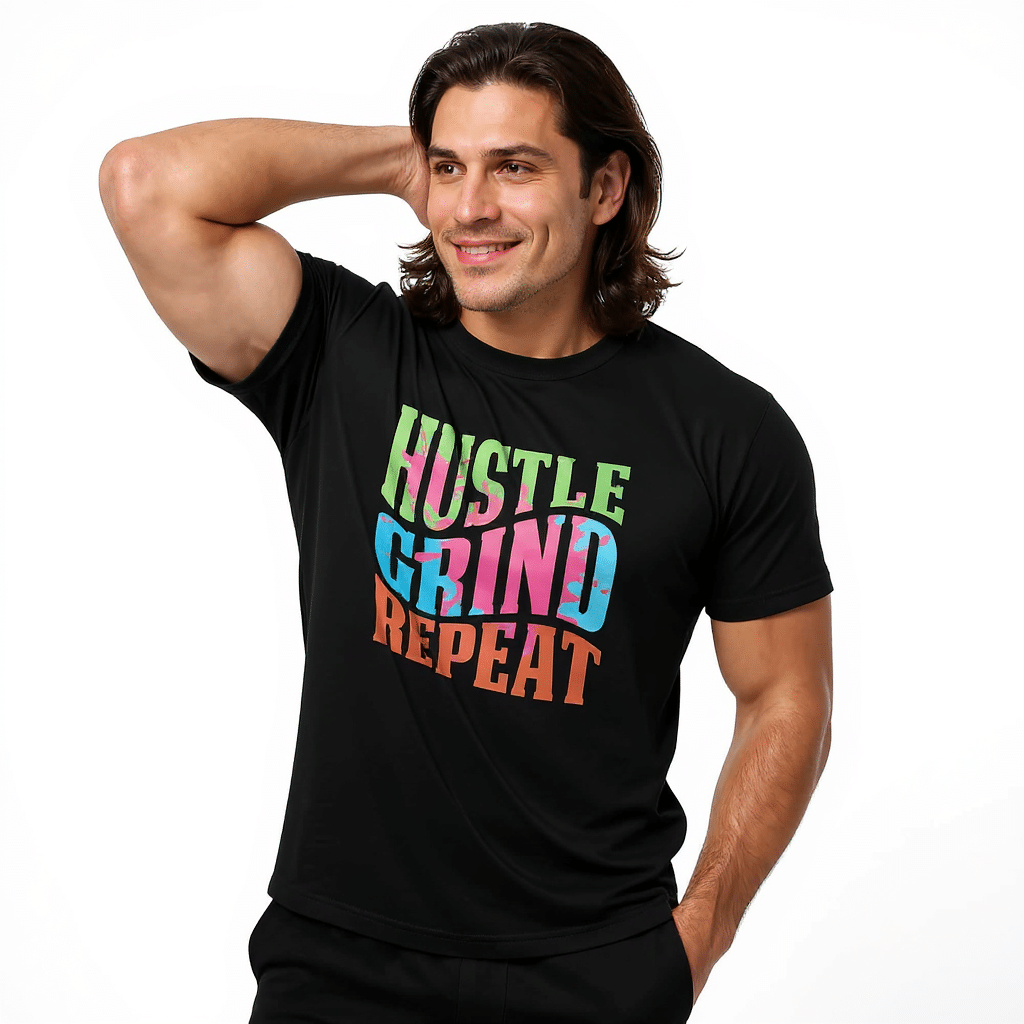 Short Sleeve T-shirt - Hustle Grind Repeat - Image 7