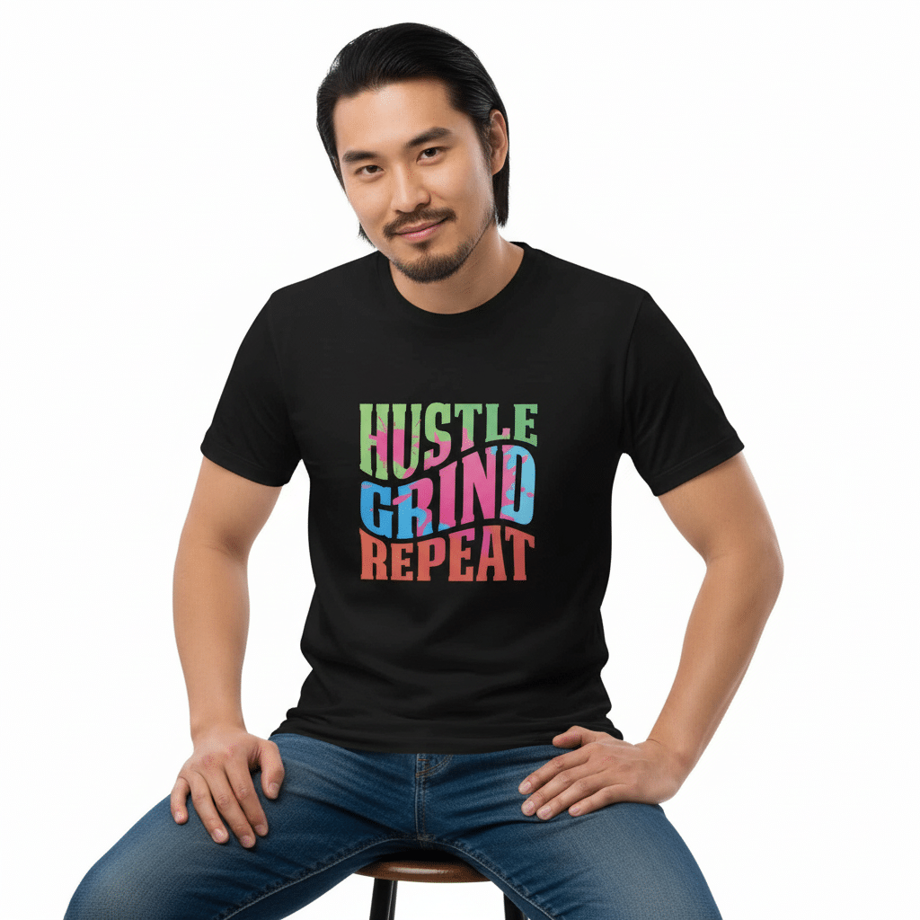 Short Sleeve T-shirt - Hustle Grind Repeat - Image 4