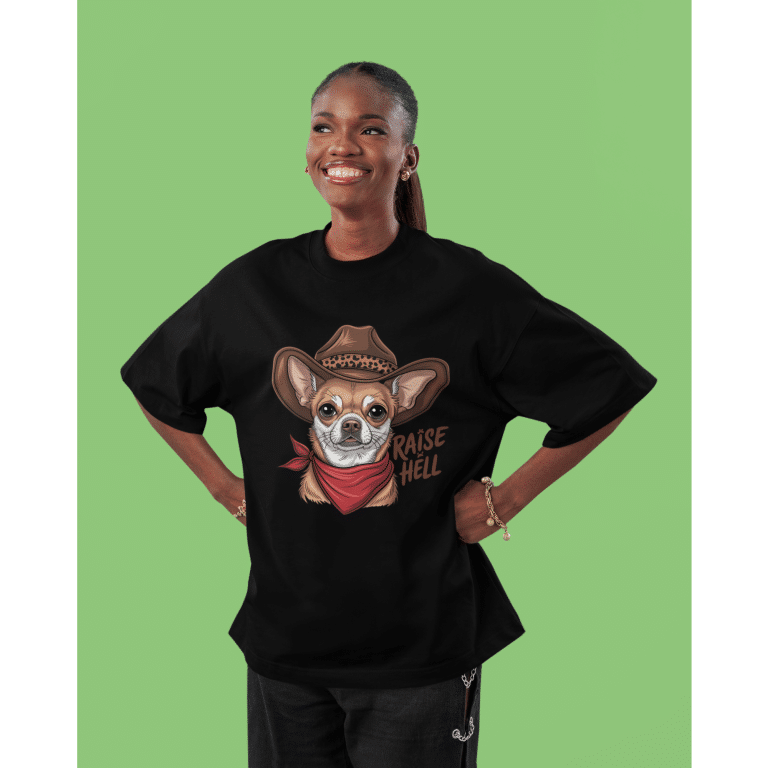 Oversized heavyweight t-shirt in premium carded cotton with drop shoulders and ribbed collar, sustainable streetwear essential.