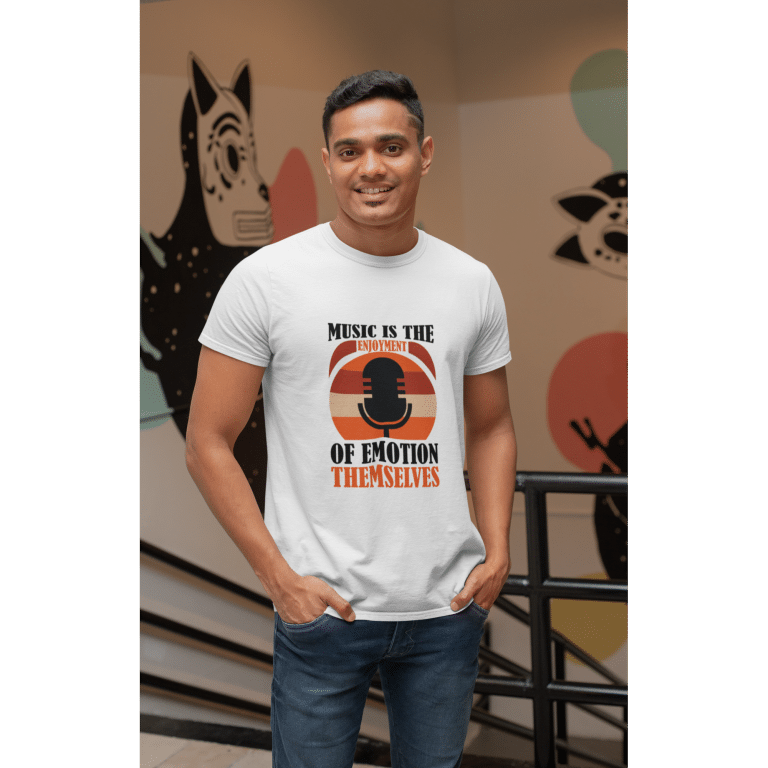 Unisex classic tee with music quote, 100% cotton soft t-shirt in Gildan style.