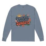 Garment-dyed heavyweight long-sleeve shirt - Forever Chasing Sunsets - Image 11