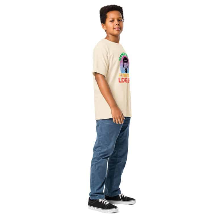 Gamer Boy Time to Level Up youth graphic tee, bold character with controllers, 100% cotton, pre-shrunk, classic fit, Gildan
