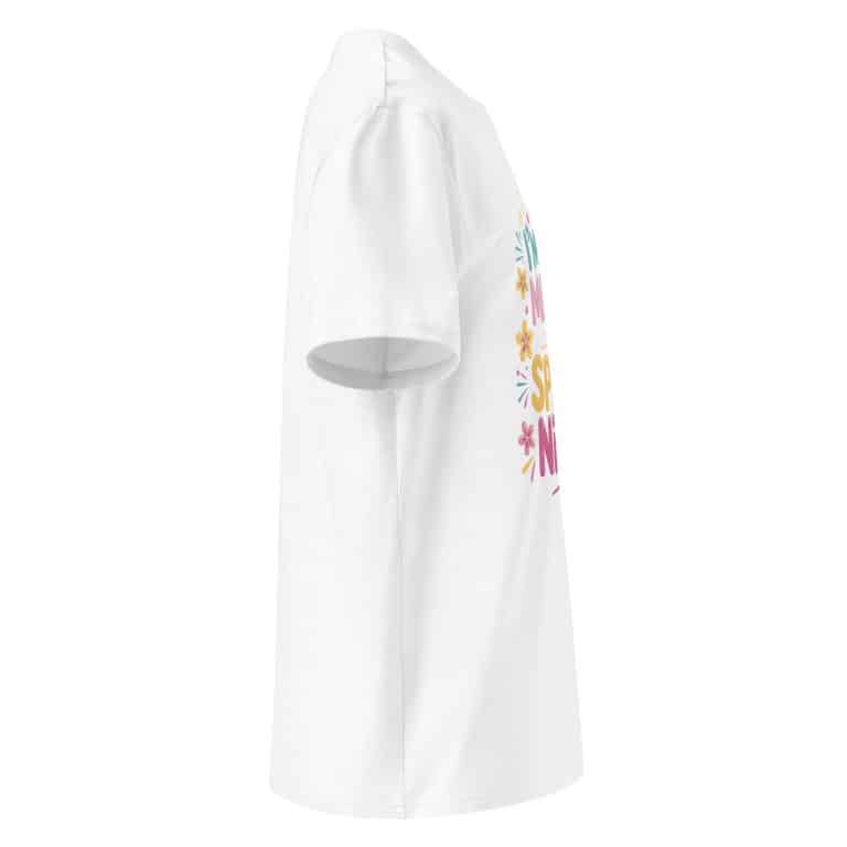 Unisex organic ribbed neck t-shirt with "I'm Not Mean, I'm Spicy Nice" slogan, 100% organic cotton, regular fit, eco-friendly style.
