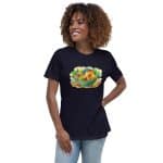 Women's Relaxed T-Shirt - Watercolor Healthy Food Fruit Basket - Image 4